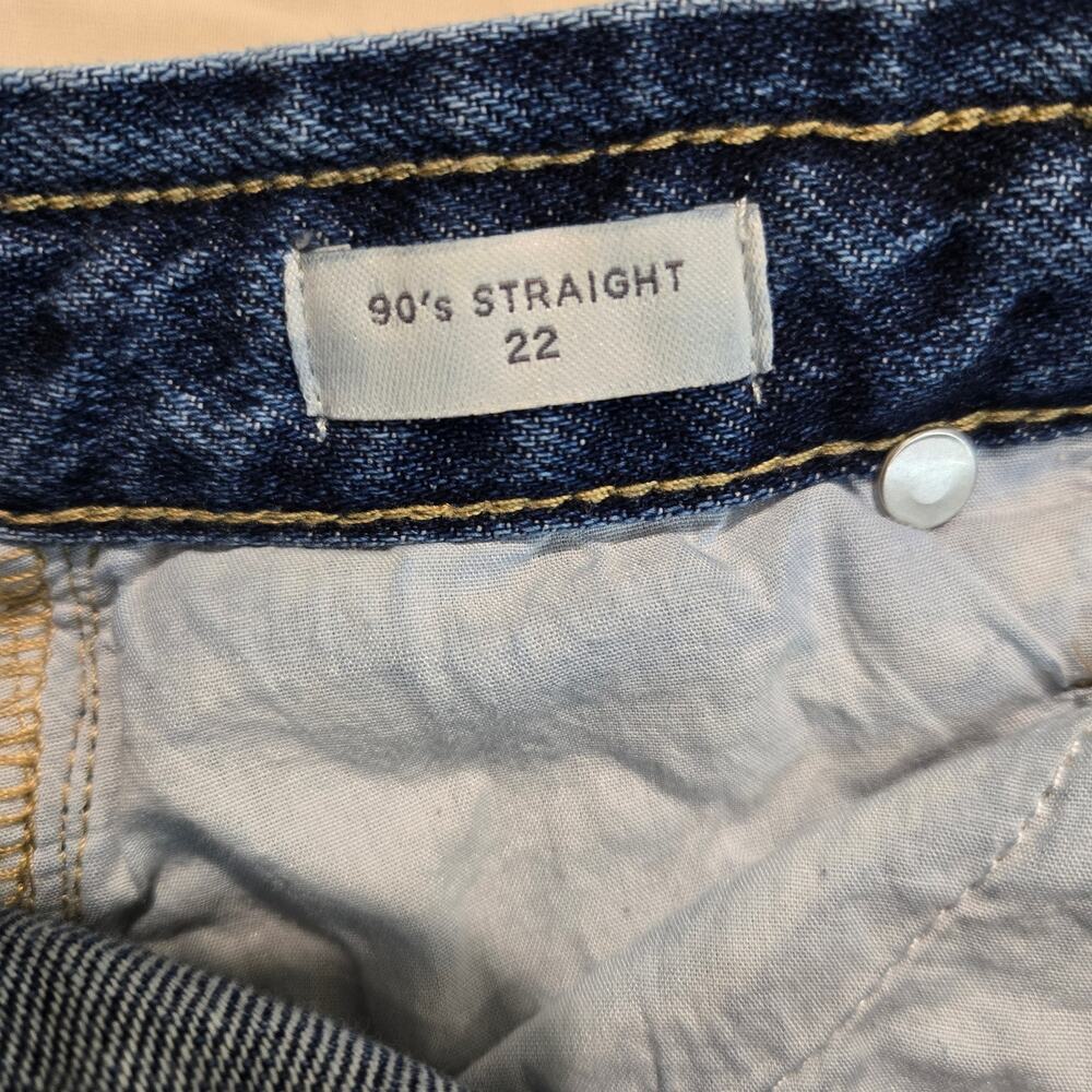 PacSun 90's Straight Jeans Rhinestone Waist Frayed Hem Sz 22 - Picture 6 of 9